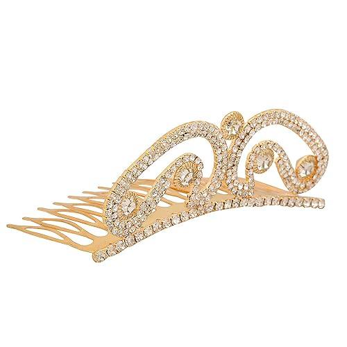 Bridal Tiara with Rhinestones & Comb Pin - Trendisia