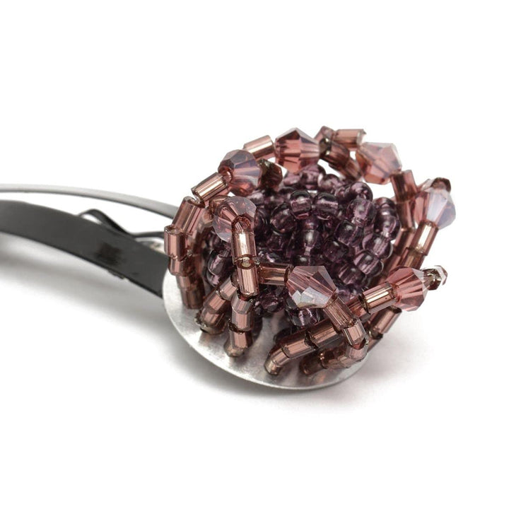 Brown Beaded Tic Tac Hair Clip - Trendisia