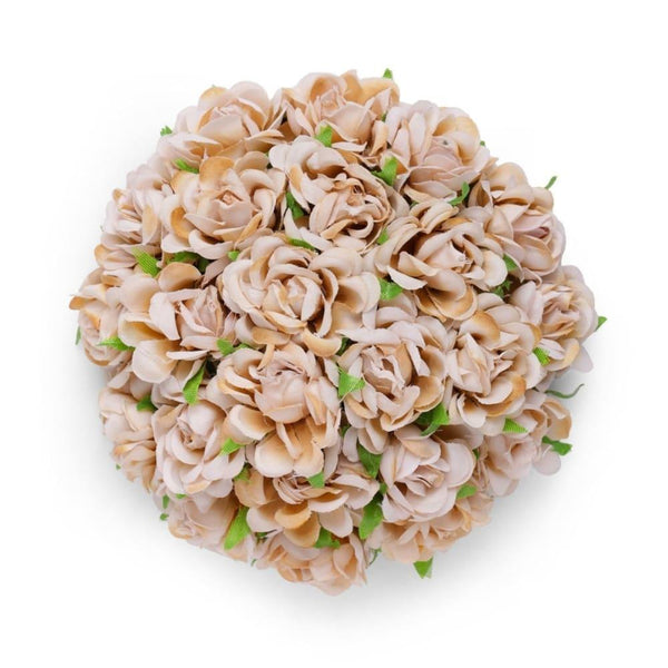 Cream-Coloured Floral Design Hair Bun Cover - Trendisia