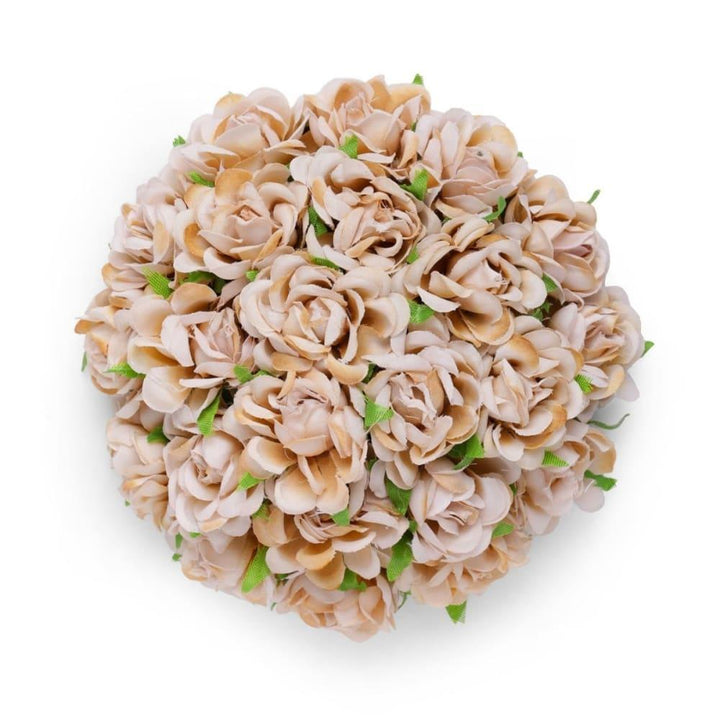 Cream-Coloured Floral Design Hair Bun Cover - Trendisia