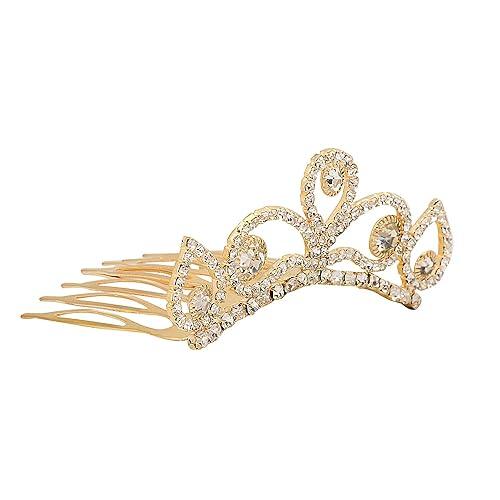 Crystal Tiara Crown with Comb Pin for Girls' Party - Trendisia