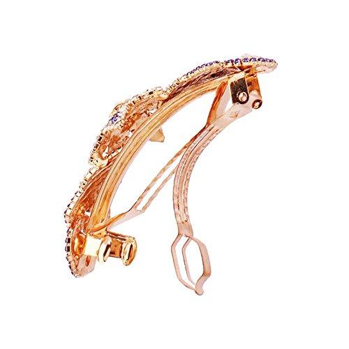 Designer Gold Plated Rhinestone Hair Barrette - Trendisia