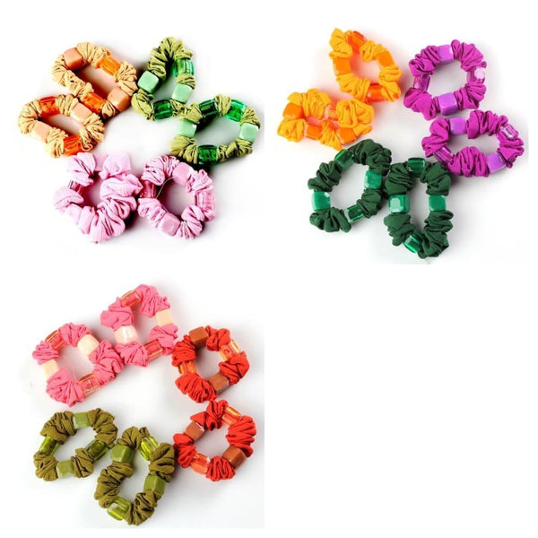 Embelish Fabric Scrunchies Pack of 18 - Trendisia