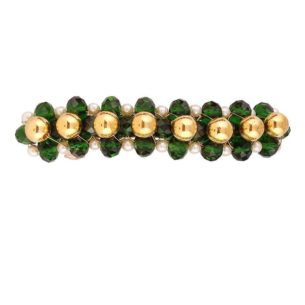 Green Beads Hair Barrette Clip - Trendisia