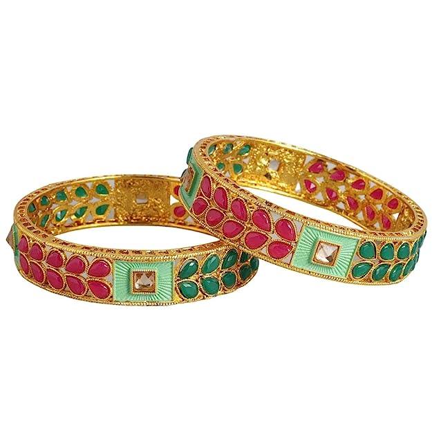 Enchanted Oasis Gold Plated Bangles - Trendisia