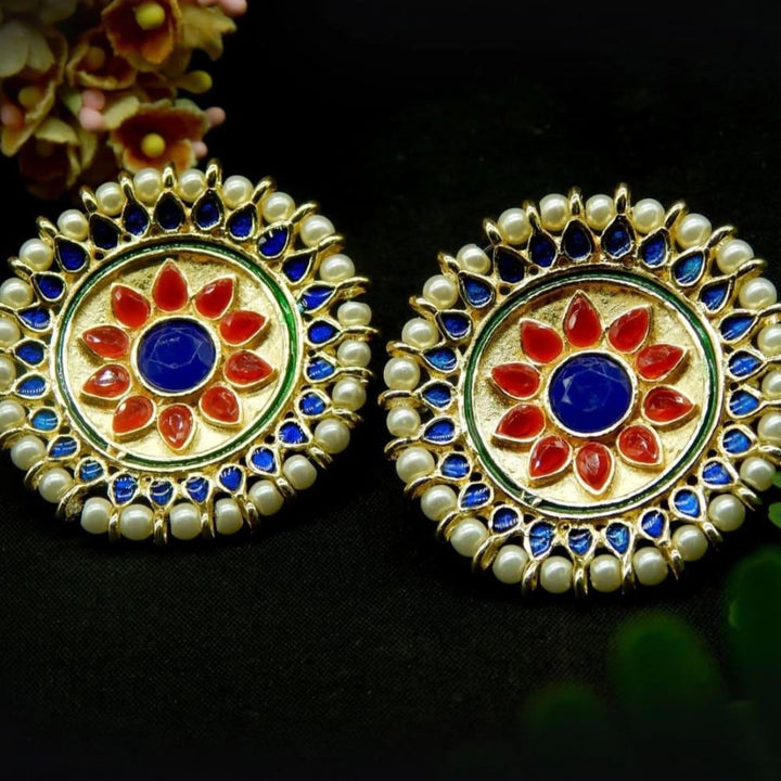 Ethnic Oversized Stud Earrings for Women - Trendisia