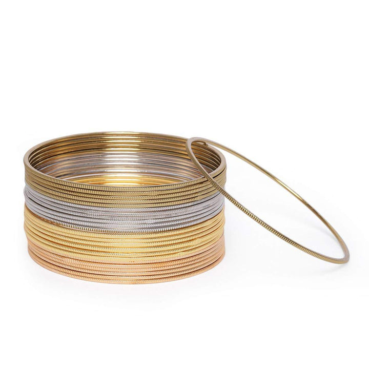 Glamorous Tricolor Bangles Set of 2 - Trendisia