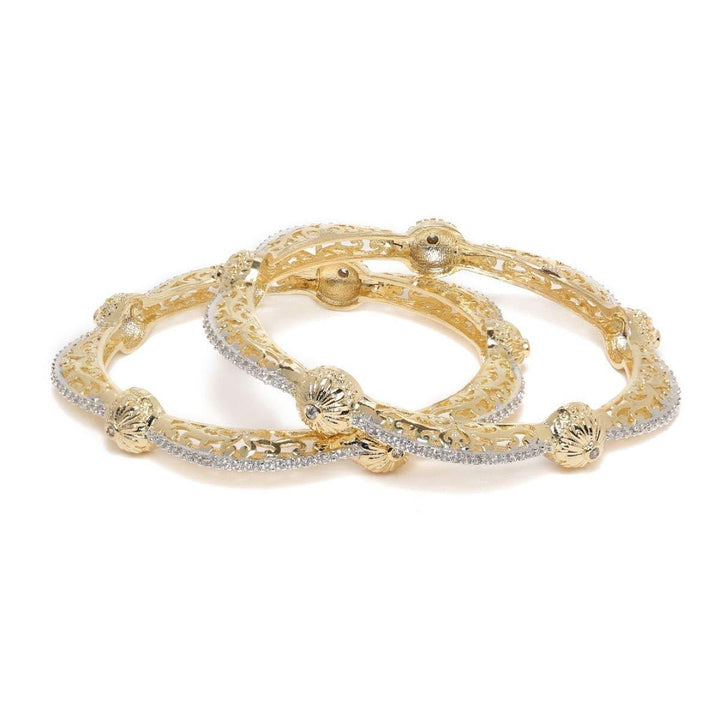 Gold-Plated AD Bangles set of 2 - Trendisia