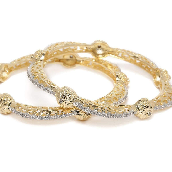 Gold-Plated AD Bangles set of 2 - Trendisia