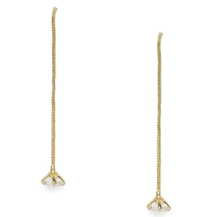 Gold-Plated AD Contemporary Drop Earrings - Trendisia