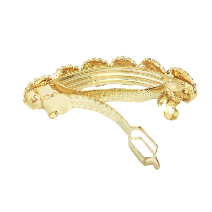 Gold Plated Brass Purple Stone Hair Pin - Trendisia
