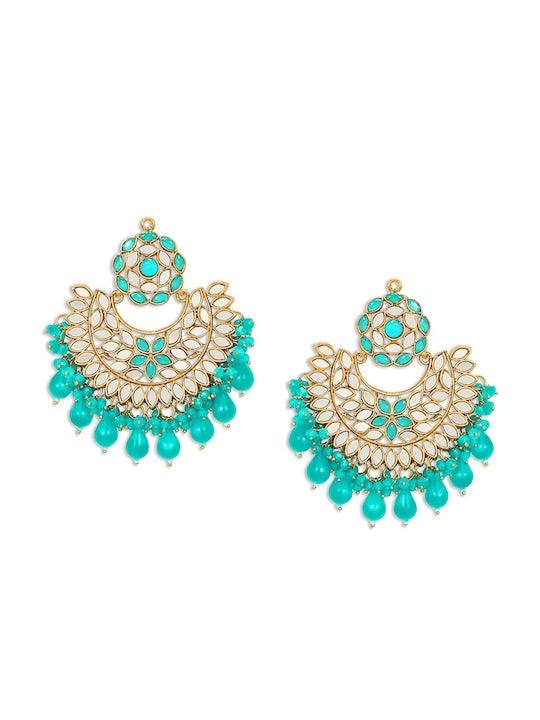 Gold-Plated Circular Chandbali Earrings - Trendisia