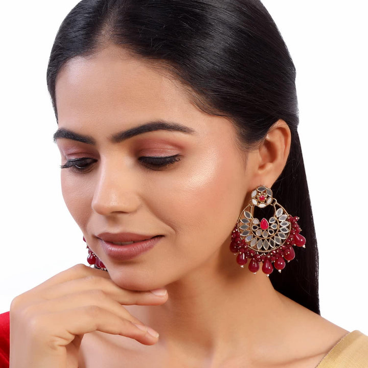 Gold-Plated Circular Chandbalis Earrings - Trendisia