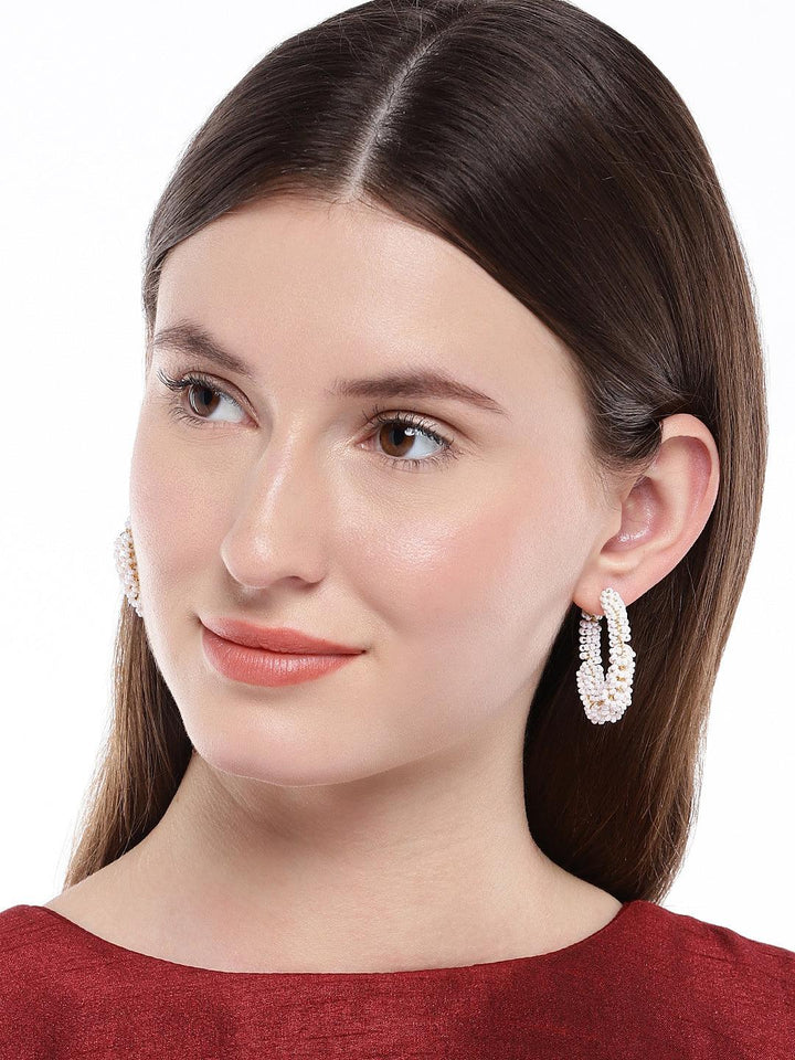 Gold-Plated Circular Hoop Earrings - Trendisia