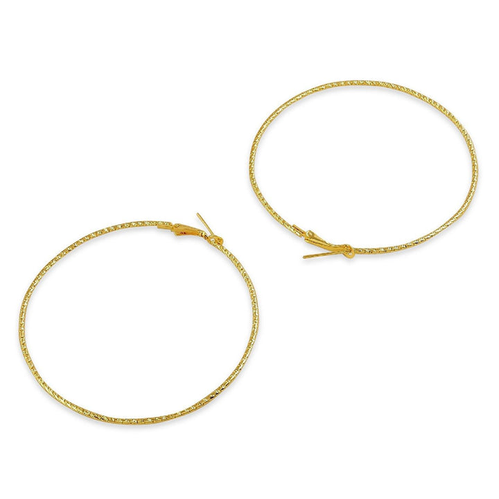 Gold-Plated Circular Hoop Earrings - Trendisia