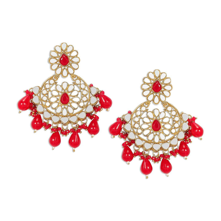 Gold-Plated Circular Mirror Chandbalis Earrings - Trendisia