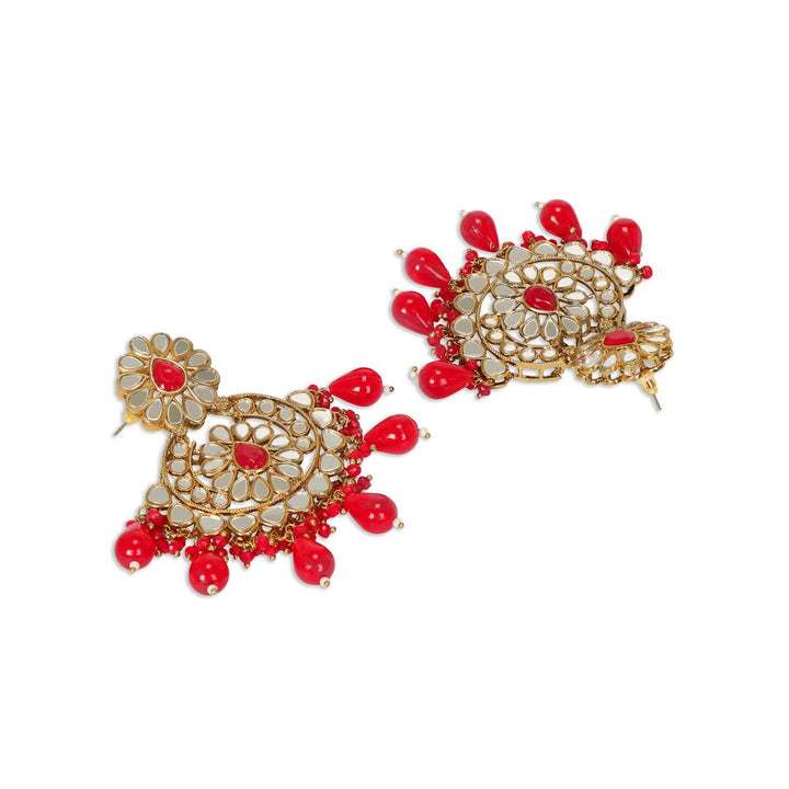 Gold-Plated Circular Mirror Chandbalis Earrings - Trendisia