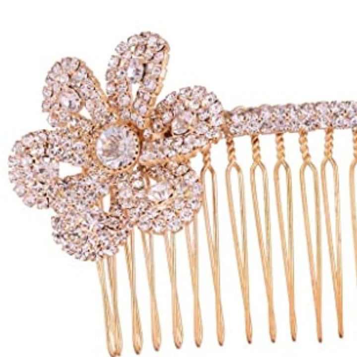 Women Gold-Toned Embellished Comb Pin - Trendisia