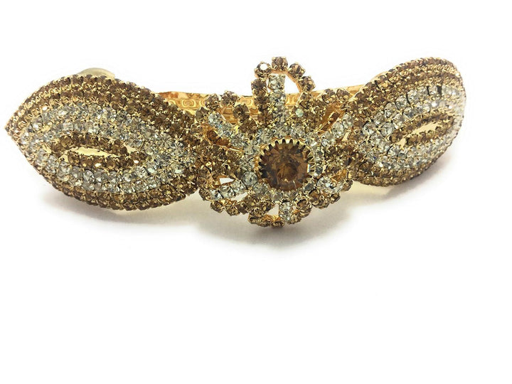 Gold Plated designer Rhinestone Hair Clip - Trendisia