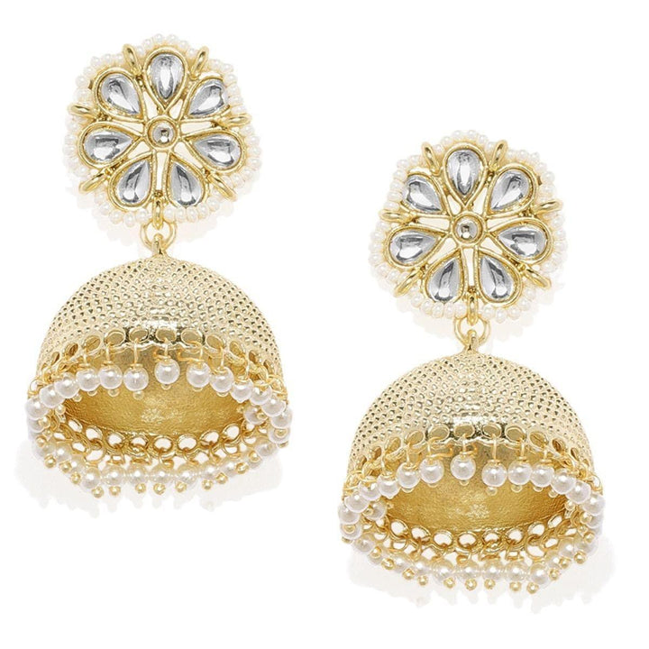 Gold-Plated Dome Shaped Handcrafted Jhumkas - Trendisia