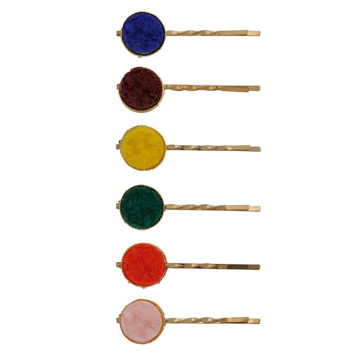 Gold Plated Druzy Stone Bobby Hair Pins - Trendisia