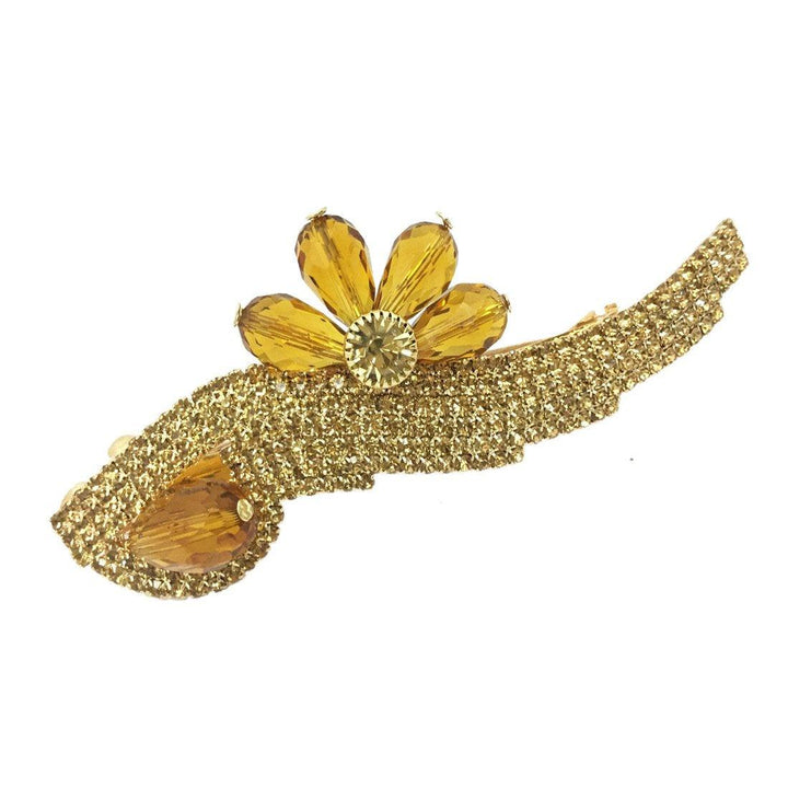 Gold Plated Hair Clip with Rhinestone - Trendisia