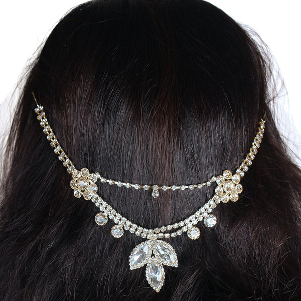 Gold Plated Hair Necklace-NSR1117GC0032GW - Trendisia