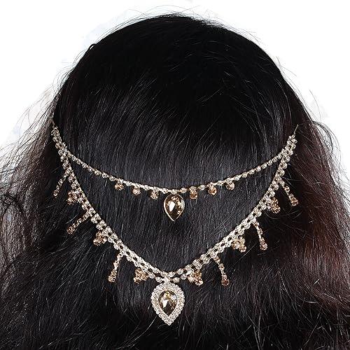 Gold Plated Hair Necklace-NSR1117GC0034GW - Trendisia