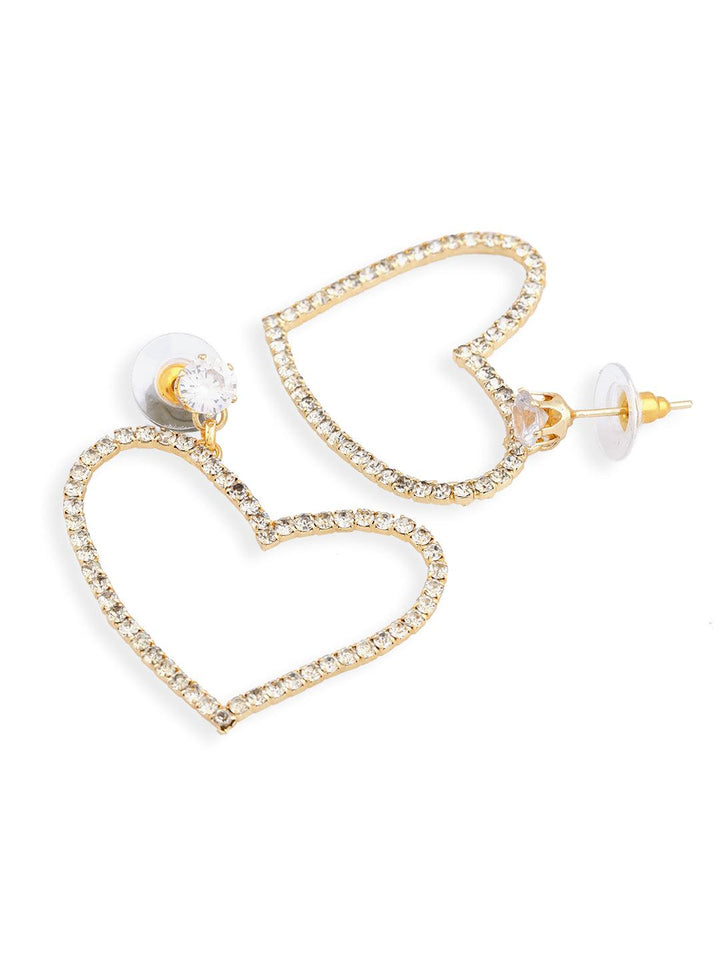 Gold-Plated Heart Shaped Hoop Earrings - Trendisia
