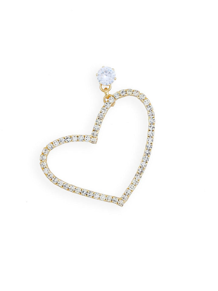 Gold-Plated Heart Shaped Hoop Earrings - Trendisia