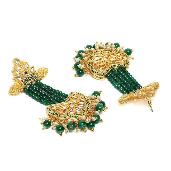 Gold-Plated Kundan Classic Drop Earrings - Trendisia