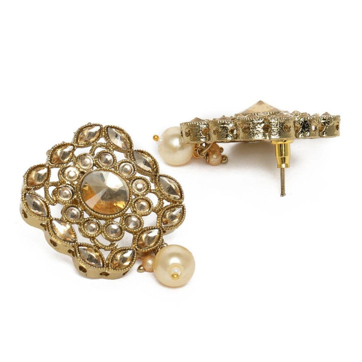 Gold-Plated Kundan Handcrafted Jewelry Set - Trendisia