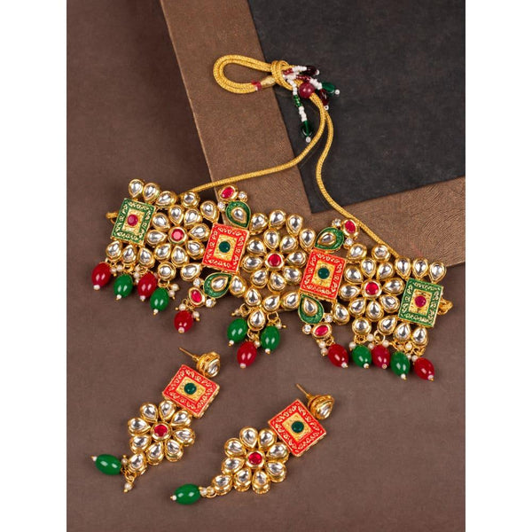 Gold-Plated Kundan Jewellery Set - Trendisia