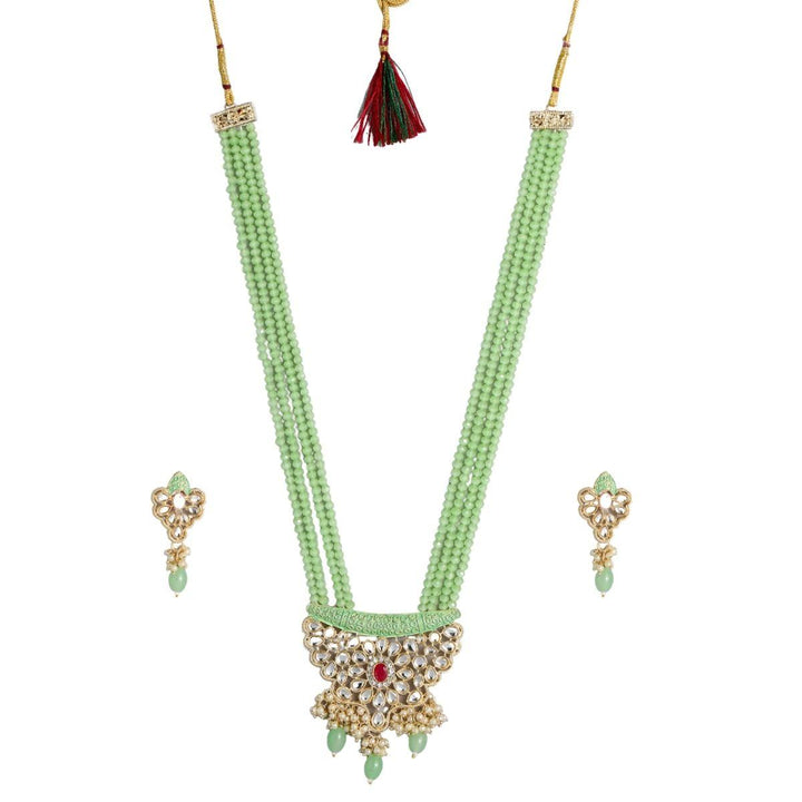 Gold Plated Kundan Meenakari Jewellery Set - Trendisia