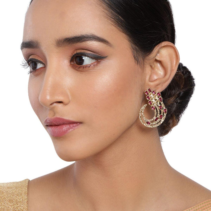 Gold-Plated Kundan Studs - Trendisia