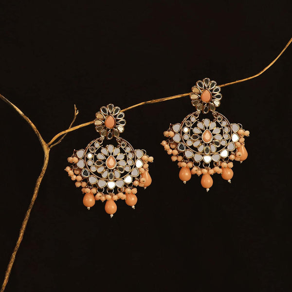 Gold-Plated Mirror Circular Chandbalis Earrings - Trendisia