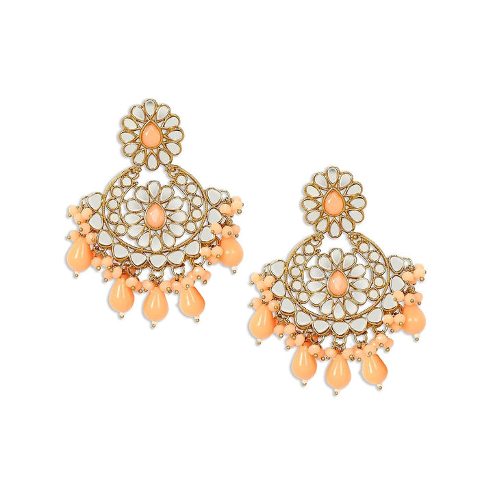 Gold-Plated Mirror Circular Chandbalis Earrings - Trendisia