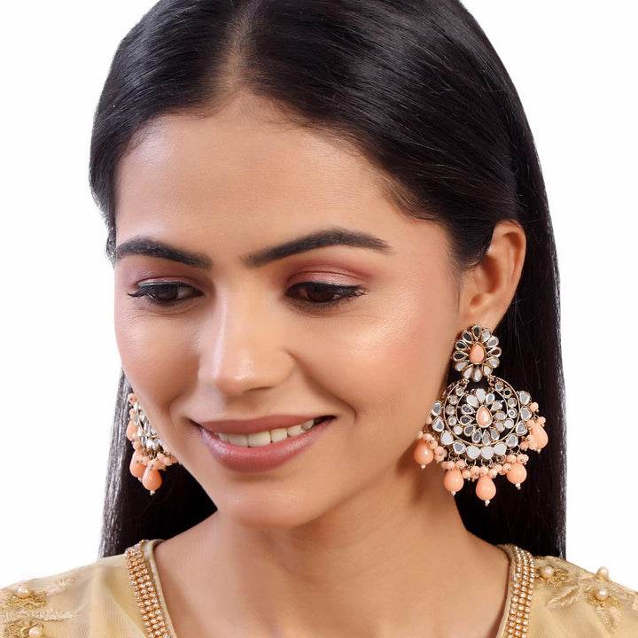 Gold-Plated Mirror Circular Chandbalis Earrings - Trendisia