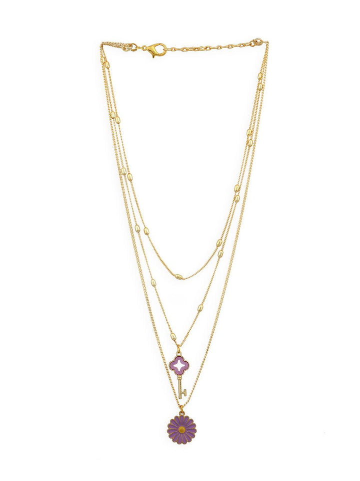 Gold-Plated Pink Brass Layered Chain - Trendisia