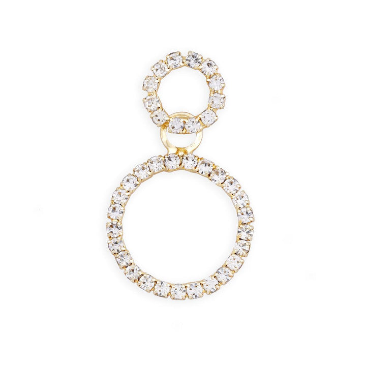 Gold Plated Rhinestone Dangler Earrings - Trendisia