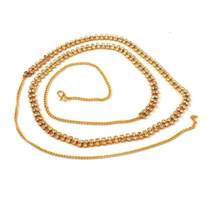 Gold Plated Rhinestone Waist belt - Trendisia