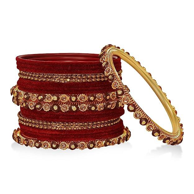 Gold Plated Set of 20 Bangles - Trendisia