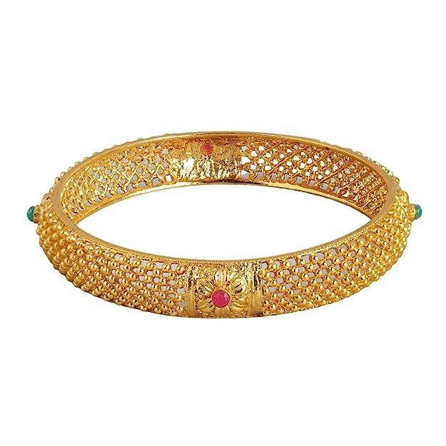 Gold Plated Set of 6 Handcrafted Bangles - Trendisia