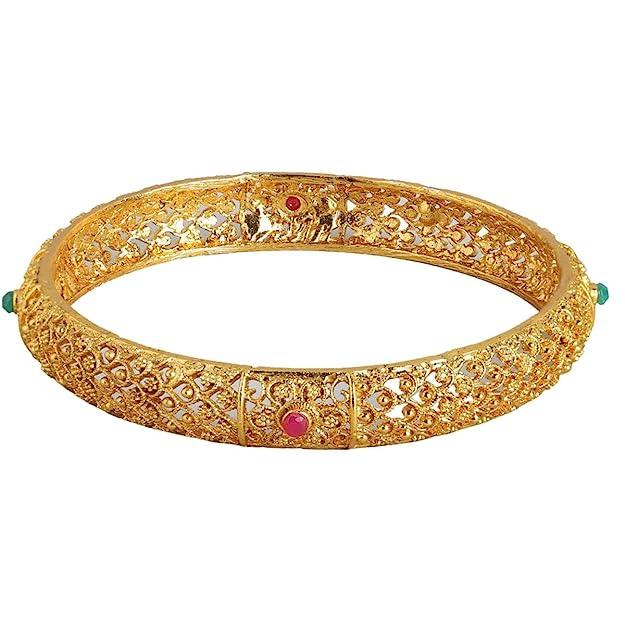 Gold plated Set of 6 Kundan Bangles - Trendisia