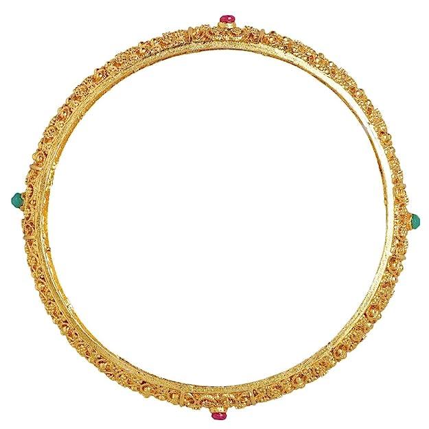 Gold plated Set of 6 Kundan Bangles - Trendisia