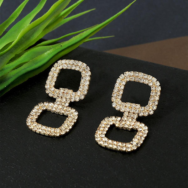 Gold-Plated Square Drop Earrings - Trendisia