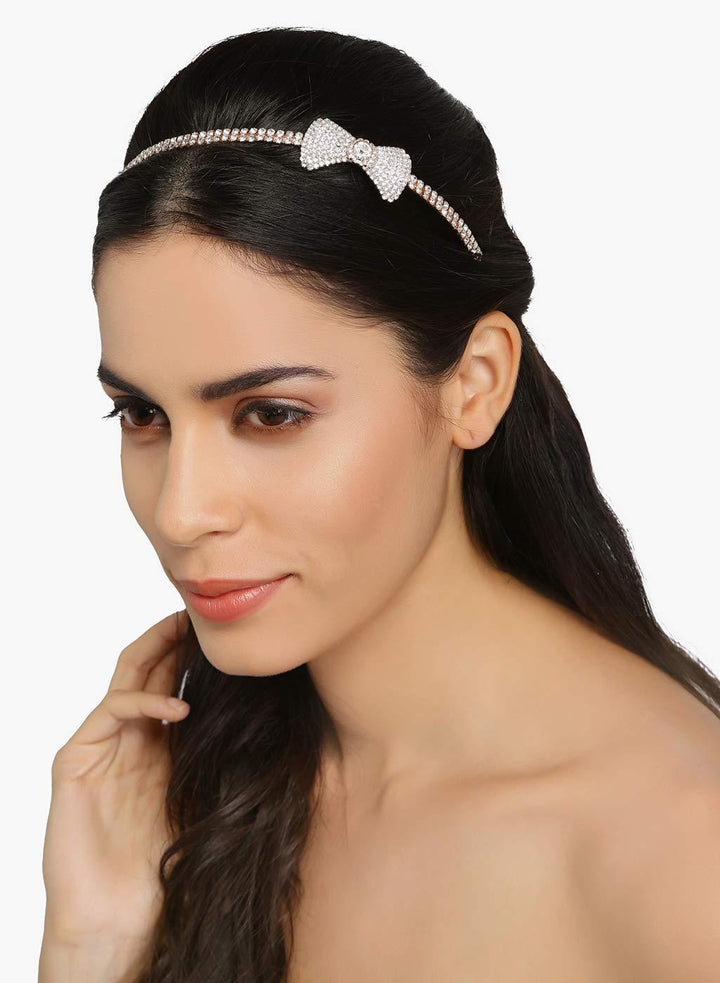 Gold Plated Stylish Bow Hair Band - Trendisia