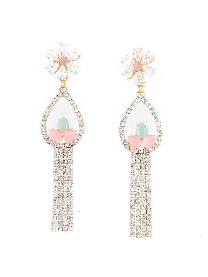 Gold Plated Teardrop Shaped Drop Earrings - Trendisia