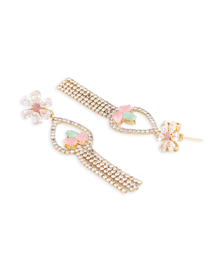 Gold Plated Teardrop Shaped Drop Earrings - Trendisia