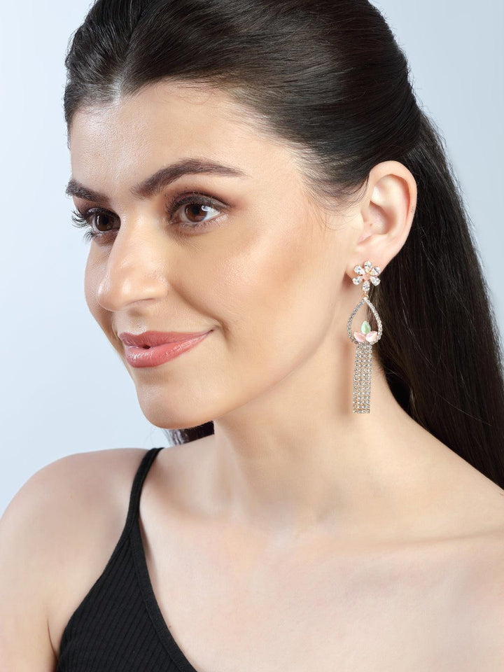 Gold Plated Teardrop Shaped Drop Earrings - Trendisia